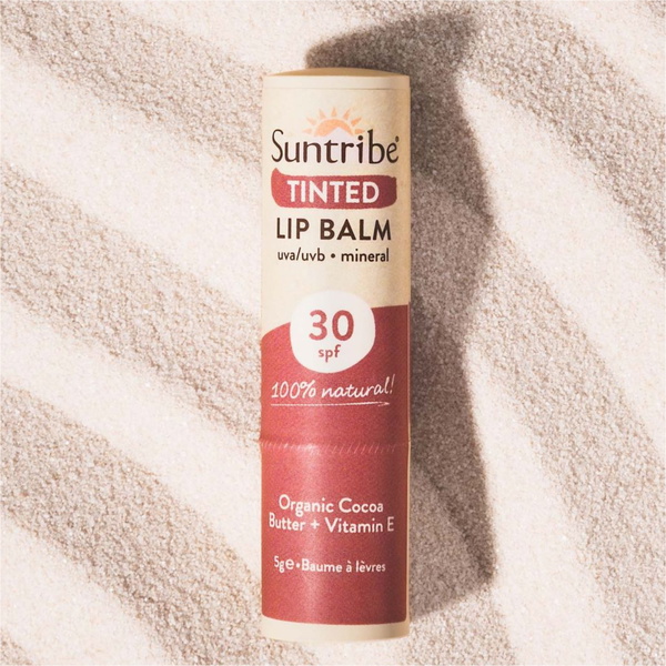 2026 Suntribe Organic Mineral Tinted Lip Balm SPF 30 STLBZT